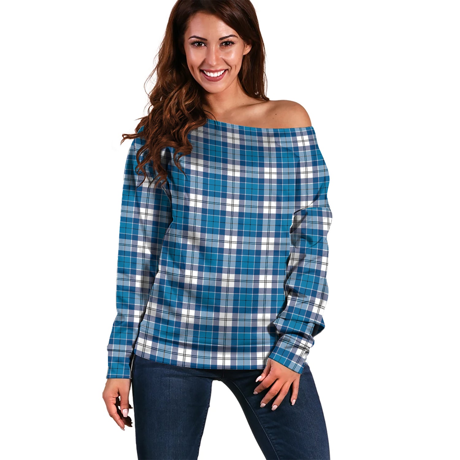 Roberton Tartan Off Shoulder Women Sweater Women - Tartan Vibes Clothing