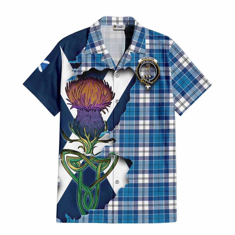 Roberton Tartan Family Crest Hawaiian Shirt Scottish Thistle Celtic Inspired Kid - Tartan Vibes Clothing