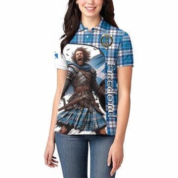 Tartan Vibes Clothing Roberton Crest Tartan Women's Polo Shirt Inspired by the Freedom of Scottish Warrior