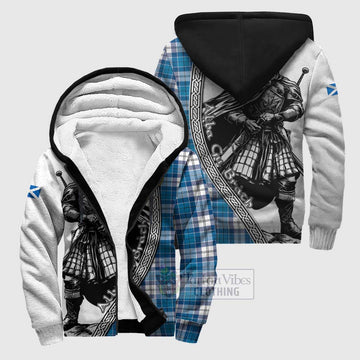 Roberton Tartan Clan Crest Sherpa Hoodie with Highlander Warrior Celtic Style Unisex S - Tartan Vibes Clothing