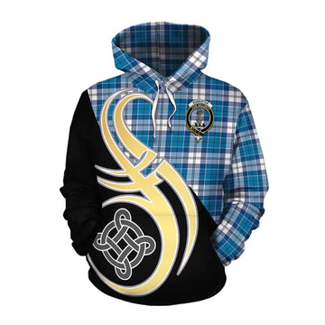 Roberton Tartan Cotton Hoodie with Family Crest and Celtic Symbol Style Pullover Hoodie XS - Tartan Vibes Clothing