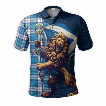 Roberton Tartan Family Crest Men's Polo Shirt with Scottish Majestic Lion Kid - Tartan Vibes Clothing