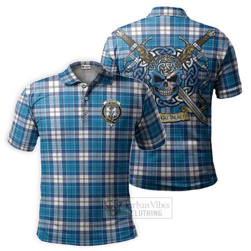 Roberton Tartan Polo Shirt with Family Crest Celtic Skull Style Kid - Tartan Vibes Clothing