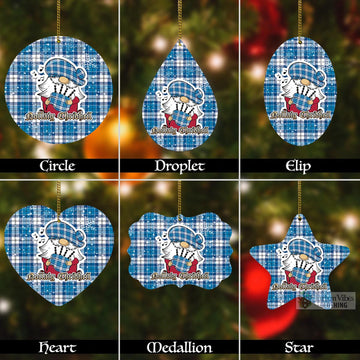 Roberton Tartan Christmas Aluminium Ornament with Scottish Gnome Playing Bagpipes Aluminium - Tartan Vibes Clothing