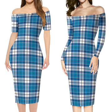 Roberton Tartan Off Shoulder Lady Dress Women's Dress - Tartan Vibes Clothing