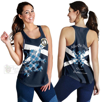 Roberton Tartan Lion Rampant Women's Racerback Tanks Proudly Display Your Heritage with Alba Gu Brath and Clan Name 4XL - Tartan Vibes Clothing
