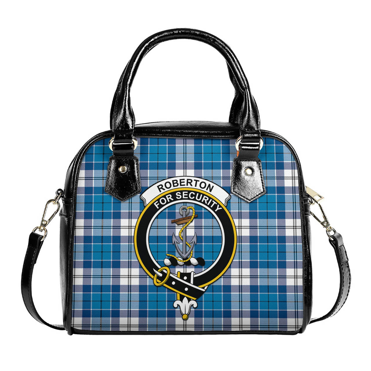 Roberton Tartan Shoulder Handbags with Family Crest One Size 9*21*24 cm (3.54*8.27*9.45 inches) - Tartan Vibes Clothing