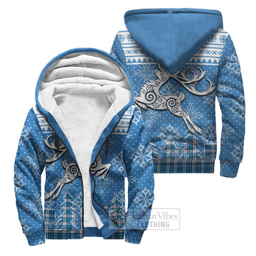 Roberton Clan Christmas Sherpa Hoodie Celtic Reindeer Style Unisex S - Tartan Vibes Clothing