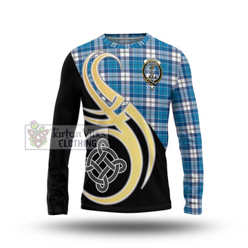 Roberton Tartan Long Sleeve T-Shirt with Family Crest and Celtic Symbol Style Unisex - Tartan Vibes Clothing