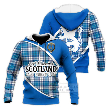 Roberton Family Crest Tartan Knitted Hoodie Celebrate Saint Andrew's Day in Style Unisex Knitted Pullover Hoodie - Tartan Vibes Clothing