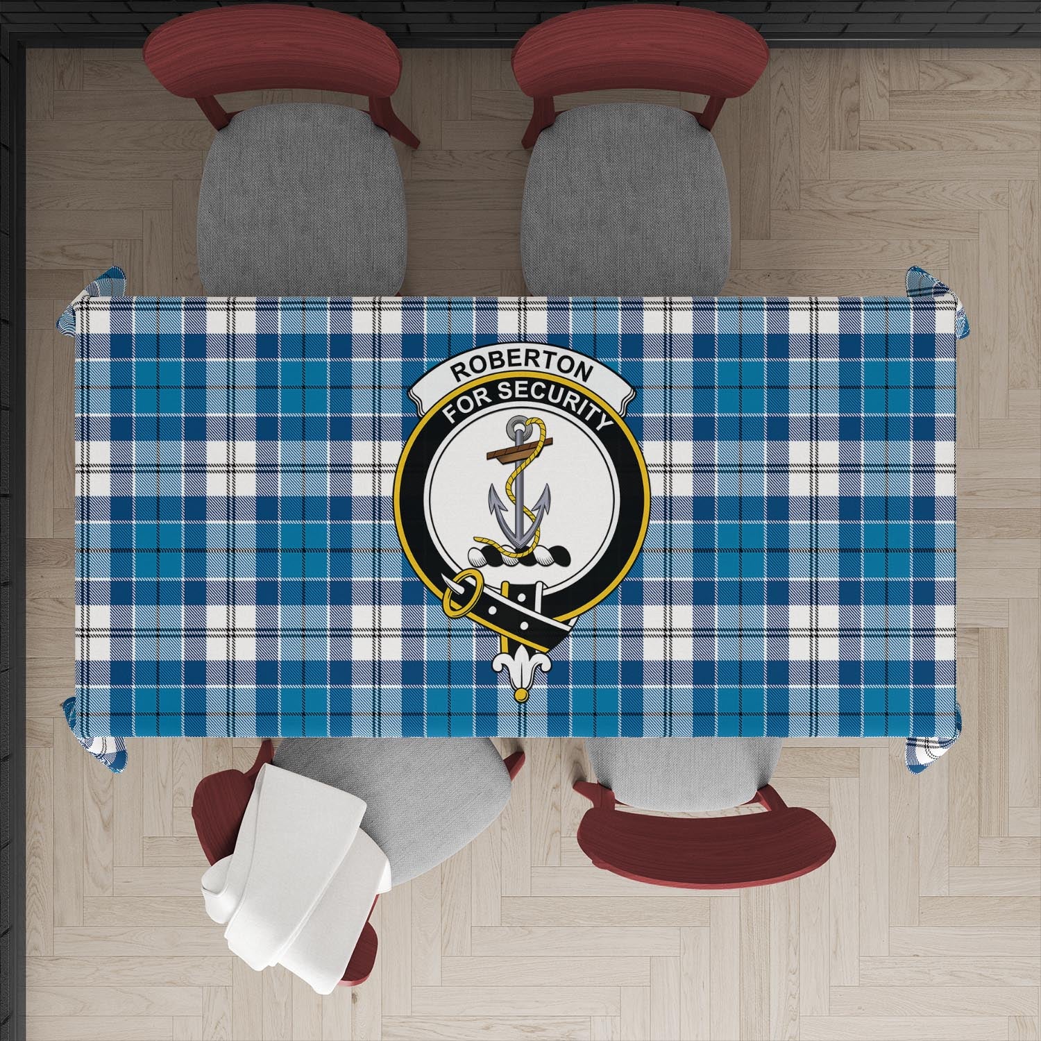 Roberton Tartan Tablecloth with Family Crest XL 57.1"x70.9"(145x180cm) - Tartan Vibes Clothing