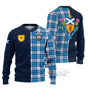 Roberton Tartan Ugly Sweater Alba with Scottish Lion Royal Arm Half Style Unisex - Tartan Vibes Clothing
