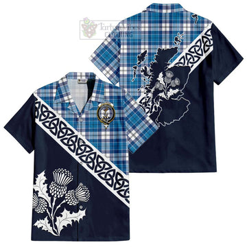 Roberton Tartan Hawaiian Shirt Featuring Thistle and Scotland Map Kid - Tartan Vibes Clothing