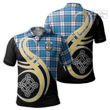Roberton Tartan Polo Shirt with Family Crest and Celtic Symbol Style Kid - Tartan Vibes Clothing