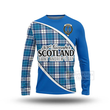 Roberton Family Crest Tartan Long Sleeve T-Shirt Celebrate Saint Andrew's Day in Style Unisex - Tartan Vibes Clothing
