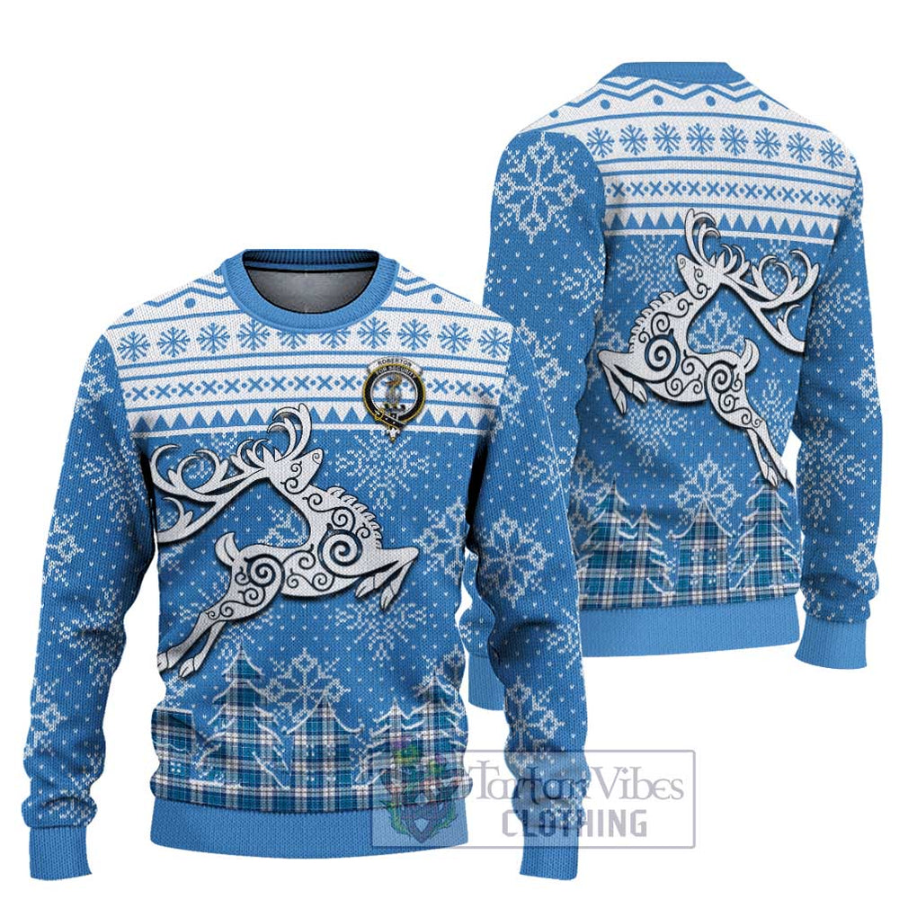 Roberton Clan Christmas Ugly Sweater Celtic Reindeer Style Unisex - Tartan Vibes Clothing