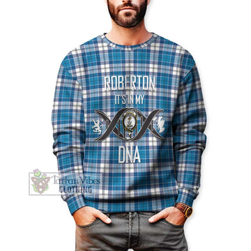 Roberton Tartan Sweatshirt with Family Crest DNA In Me Style Unisex - Tartan Vibes Clothing