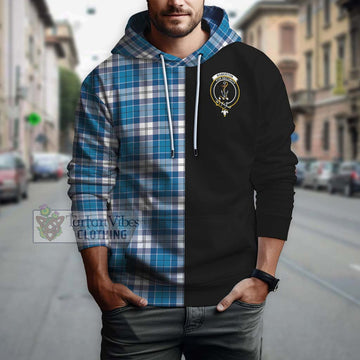 Roberton Tartan Hoodie with Family Crest and Half Of Me Style Zip Hoodie - Tartan Vibes Clothing