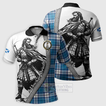 Roberton Tartan Clan Crest Polo Shirt with Highlander Warrior Celtic Style Kid - Tartan Vibes Clothing