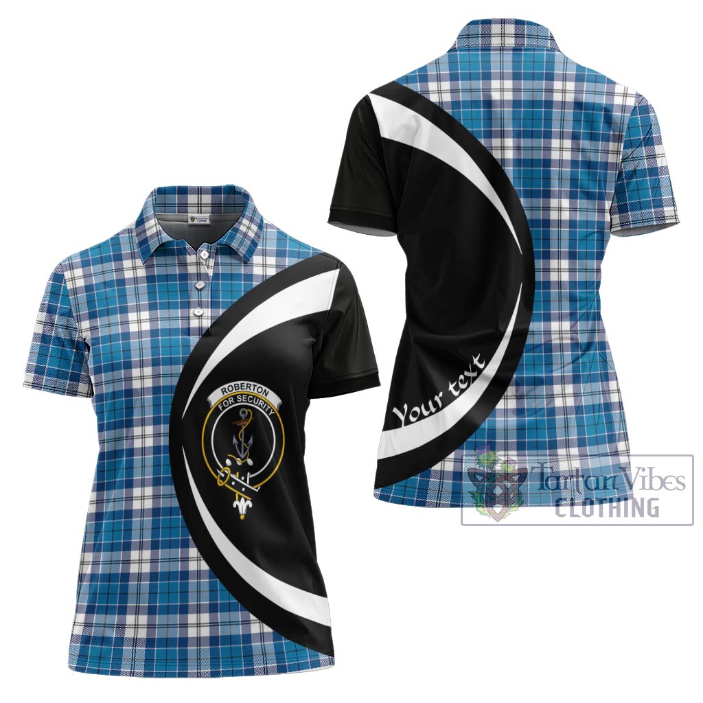 Roberton Tartan Women's Polo Shirt with Family Crest Circle Style Women - Tartan Vibes Clothing