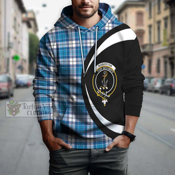 Roberton Tartan Hoodie with Family Crest Circle Style Zip Hoodie - Tartan Vibes Clothing