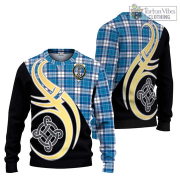 Roberton Tartan Ugly Sweater with Family Crest and Celtic Symbol Style Unisex - Tartan Vibes Clothing