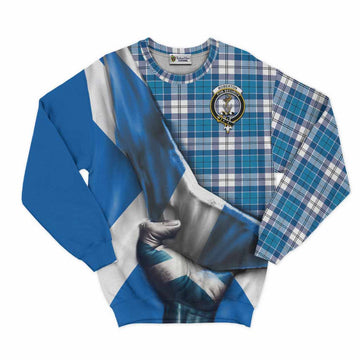 Roberton Tartan Sweatshirt with Family Crest Scotland Patriotic Style Unisex - Tartan Vibes Clothing