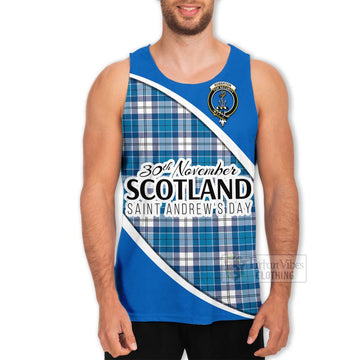 Roberton Family Crest Tartan Men's Tank Top Celebrate Saint Andrew's Day in Style Men - Tartan Vibes Clothing