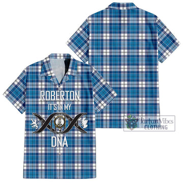 Roberton Tartan Hawaiian Shirt with Family Crest DNA In Me Style Kid - Tartan Vibes Clothing