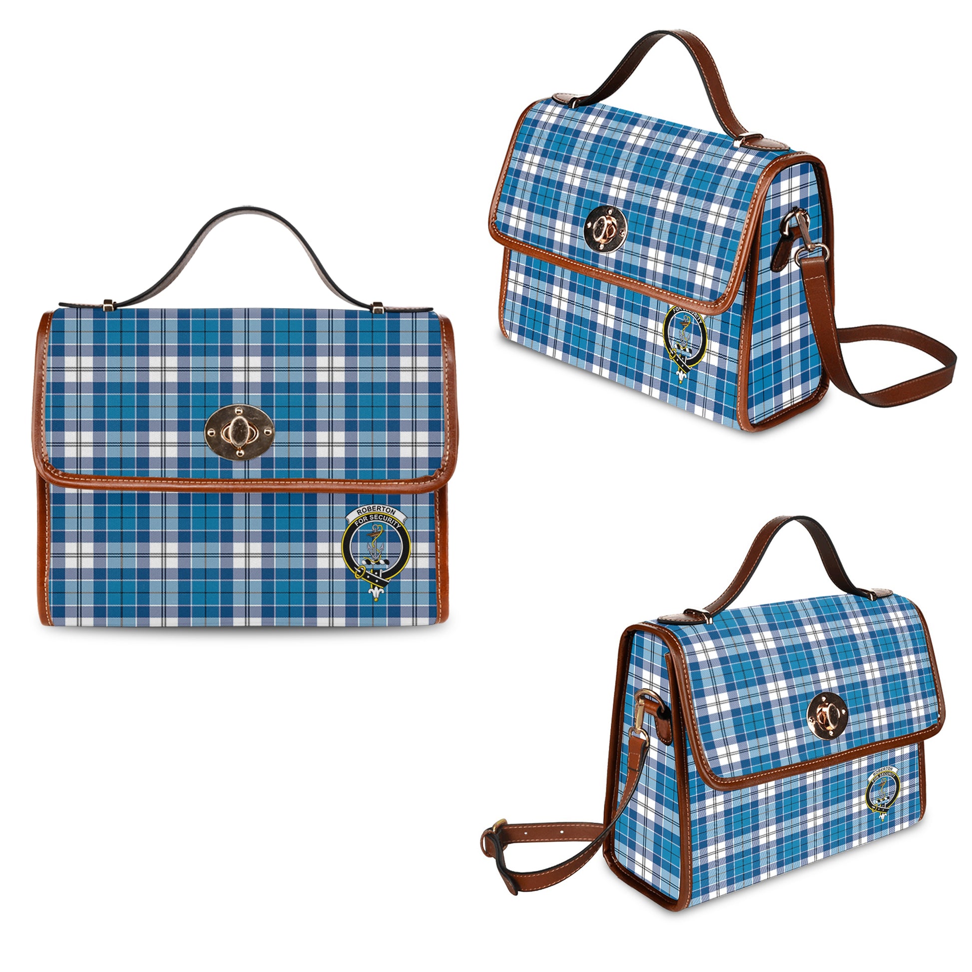 roberton-tartan-leather-strap-waterproof-canvas-bag-with-family-crest