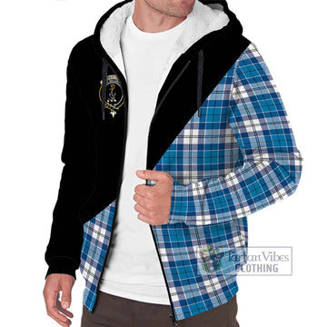 Roberton Tartan Sherpa Hoodie with Family Crest and Military Logo Style Unisex S - Tartan Vibes Clothing