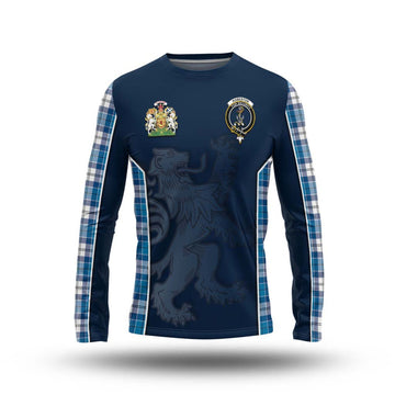 Roberton Tartan Long Sleeve T-Shirt with Family Crest and Lion Rampant Vibes Sport Style Unisex - Tartan Vibes Clothing