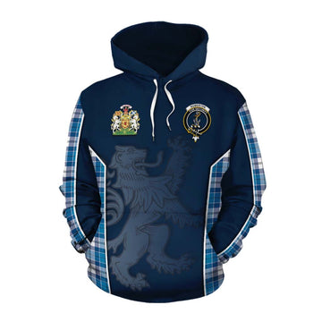 Roberton Tartan Cotton Hoodie with Family Crest and Lion Rampant Vibes Sport Style Pullover Hoodie XS - Tartan Vibes Clothing