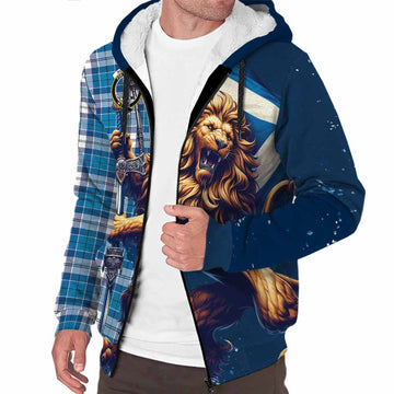 Roberton Tartan Family Crest Sherpa Hoodie with Scottish Majestic Lion Unisex S - Tartan Vibes Clothing