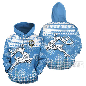 Roberton Clan Christmas Hoodie Celtic Reindeer Style Zip Hoodie - Tartan Vibes Clothing