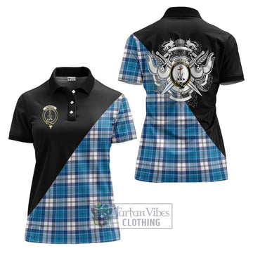 Roberton Tartan Women's Polo Shirt with Family Crest and Military Logo Style Women - Tartan Vibes Clothing