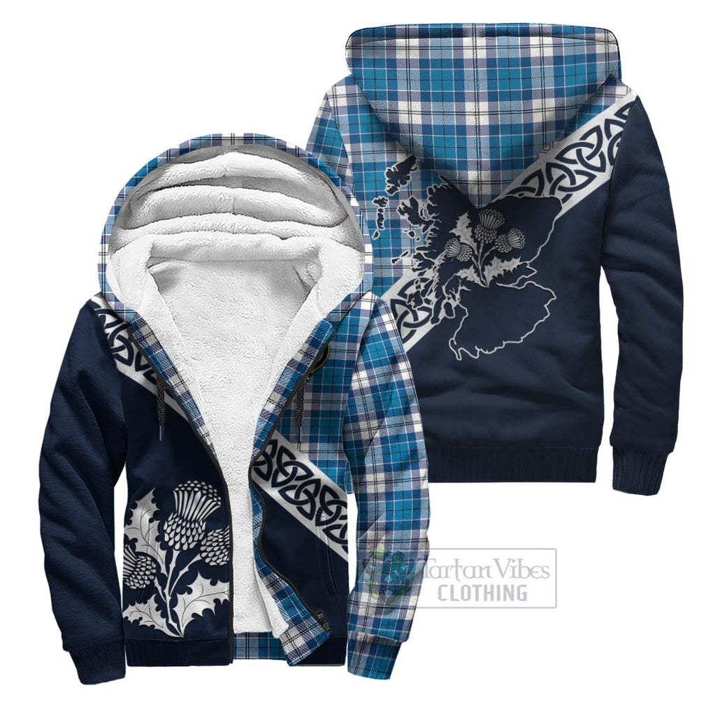 Roberton Tartan Sherpa Hoodie Featuring Thistle and Scotland Map Unisex - Tartan Vibes Clothing