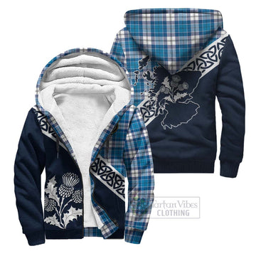 Roberton Tartan Sherpa Hoodie Featuring Thistle and Scotland Map Unisex - Tartan Vibes Clothing