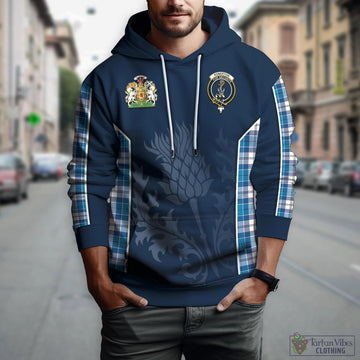 Roberton Tartan Hoodie with Family Crest and Scottish Thistle Vibes Sport Style