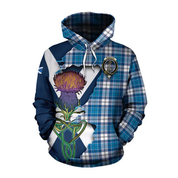 Roberton Tartan Family Crest Cotton Hoodie Scottish Thistle Celtic Inspired Pullover Hoodie XS - Tartan Vibes Clothing