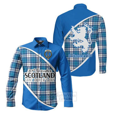Roberton Family Crest Tartan Long Sleeve Button Shirt Celebrate Saint Andrew's Day in Style Men's Shirt S - Tartan Vibes Clothing