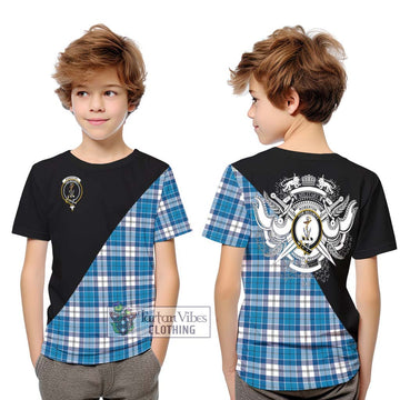 Roberton Tartan Kid T-Shirt with Family Crest and Military Logo Style Youth XL Size14 - Tartan Vibes Clothing