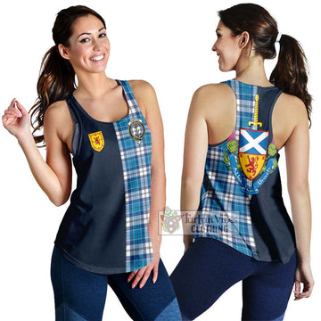Roberton Tartan Women's Racerback Tanks Alba with Scottish Lion Royal Arm Half Style 4XL - Tartan Vibes Clothing