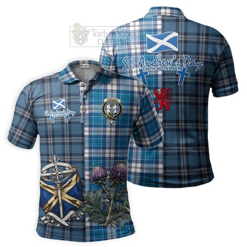 Roberton Tartan Polo Shirt Happy St. Andrew's Day Half Tartan Style Kid - Tartan Vibes Clothing