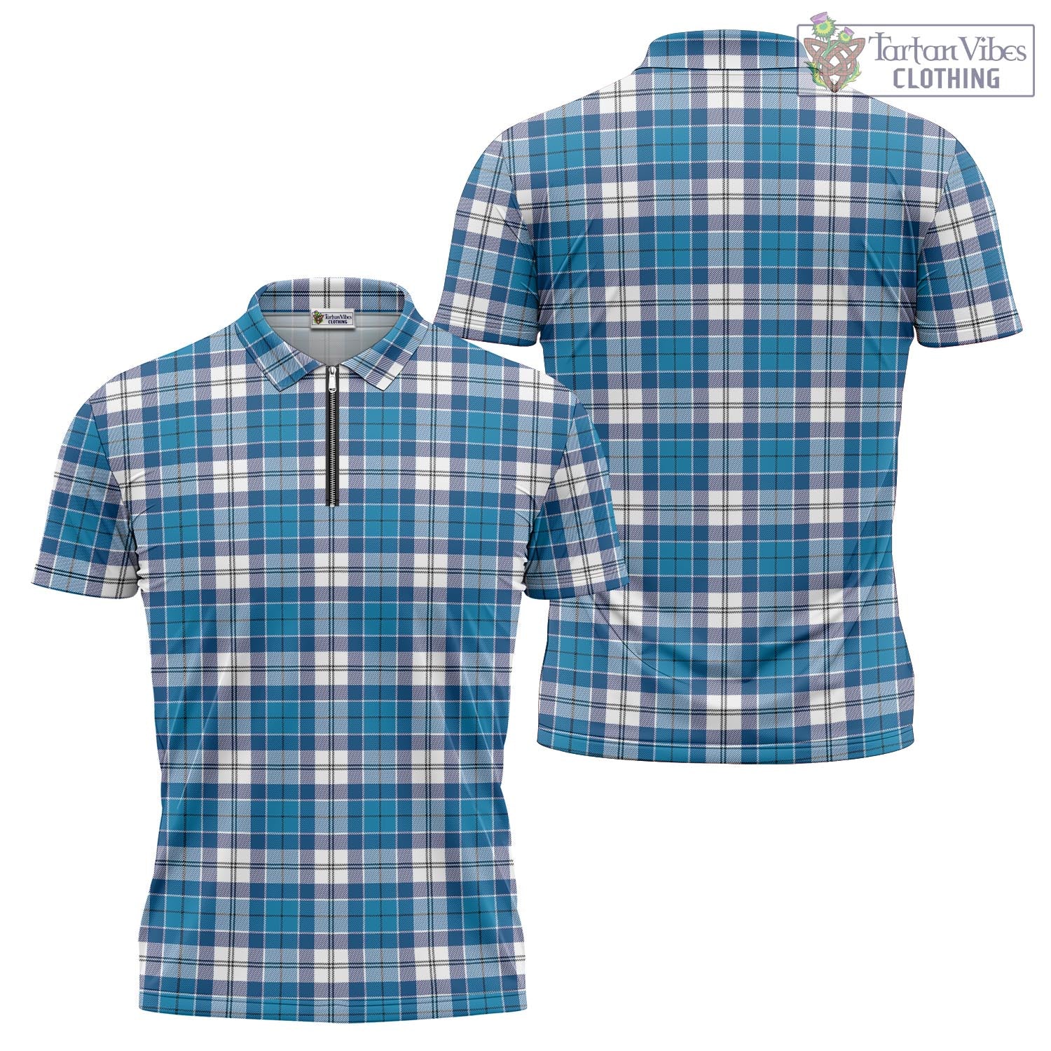 Roberton Tartan Zipper Polo Shirt Unisex - Tartan Vibes Clothing