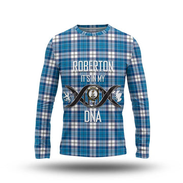 Roberton Tartan Long Sleeve T-Shirt with Family Crest DNA In Me Style Unisex - Tartan Vibes Clothing