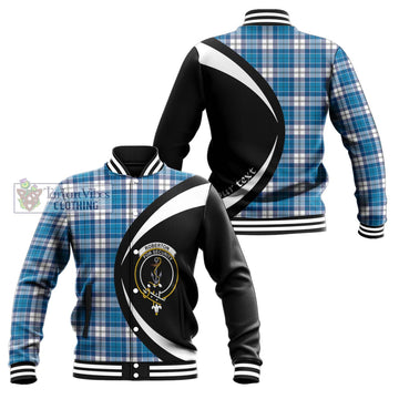 Roberton Tartan Baseball Jacket with Family Crest Circle Style Unisex - Tartan Vibes Clothing