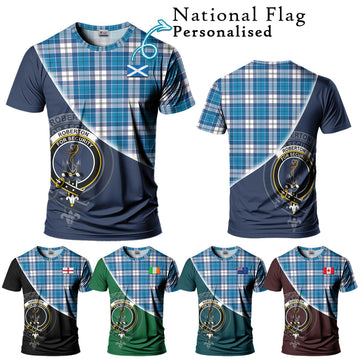 Roberton Tartan T-Shirt with Personalised National Flag and Family Crest Half Style Kid's Shirt - Tartan Vibes Clothing