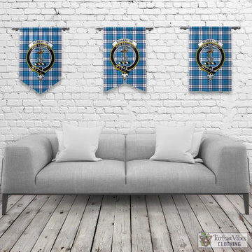 Roberton Tartan Gonfalon, Tartan Banner with Family Crest Rectangle - Tartan Vibes Clothing