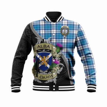 Roberton Tartan Family Crest Baseball Jacket Lion Rampant Royal Thistle Shield Celtic Inspired Unisex - Tartan Vibes Clothing